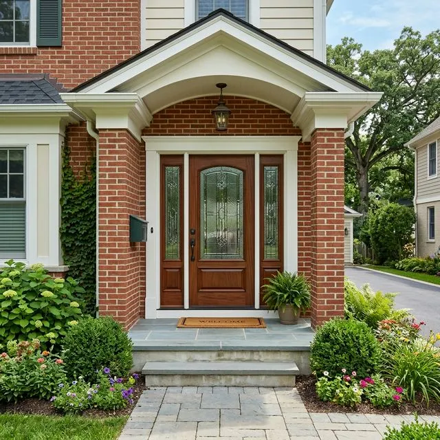 New entry door with sidelights installed on a Boise home exterior
